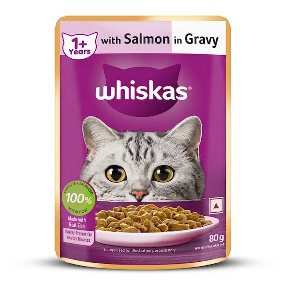Whiskas Salmon in Gravy Meal Adult Cat Wet Food