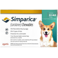 Zoetis Simparica (Sarolaner) Chewable Tablets for Dogs
